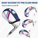 Golf Club Iron Head Covers Set, 10PCS Neoprene USA Flag Design Protective Covers for Irons