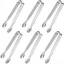 Ice Tongs Sugar Cubes Tongs - 6 Pack Stainless Steel Mini Serving Tongs for Appetizers Tea Party Coffee Bar (6 PCS)