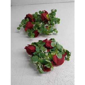 Flower Garland, Artificial Rose Vine Flowers Plants, Hanging Fake Roses Vine for Room Anniversary Wedding Birthday Christmas Wall Arch Decor 2 Pack