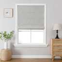 Joydeco Cordless Roman Shades, Linen Window Blinds, 36" W×75" H, White | Thermal Insulated Blackout Blinds, Room Darkening Shades for Indoor Windows, Easy to Install
