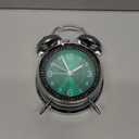 Peakeep Loud Alarm Clock for Heavy Sleepers Adults, Metal 4.5" Twin Bell Battery Operated Alarm Clocks for Bedrooms Decoration (Peacock Green)