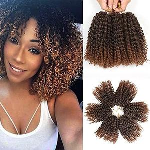 6 Inch Short Passion Twist Hair 8 Bundles Marlybob Crochet Hair Kinky Curly Crochet Hair for Black Women (8 Bundles6 Inch, 1B/30#)