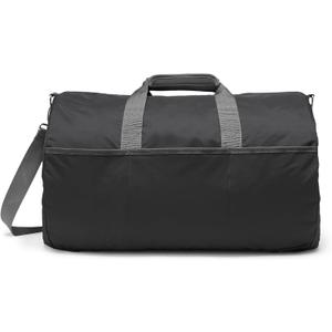 Amazon Essentials Lightweight 20-inch Duffel Bag for Travel with 30 lb Weight Capacity, Zippered Pockets, Collapsible Design, Black