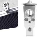 A/C Expansion Valve, High and Low Temperature Resistant Air Conditioning System Parts, Throttling and Pressure Reducing Expansion Valve, Universal for Most Cars SUVs (Silver)