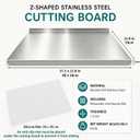 Stainless Steel Cutting Board with Lip for Kitchen, 31.5 x 22.8 In, 31.5"L x 0.1"W