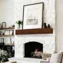 Fireplace Mantel, Handcrafted Wall-Mounted floating mantel shelf, Wood Mantles for Over Fireplace, Wood Fireplace Mantle for Living Rooms, Bedrooms, TV, Books (Red Walnut, 48"L x 8"D x 6"H)