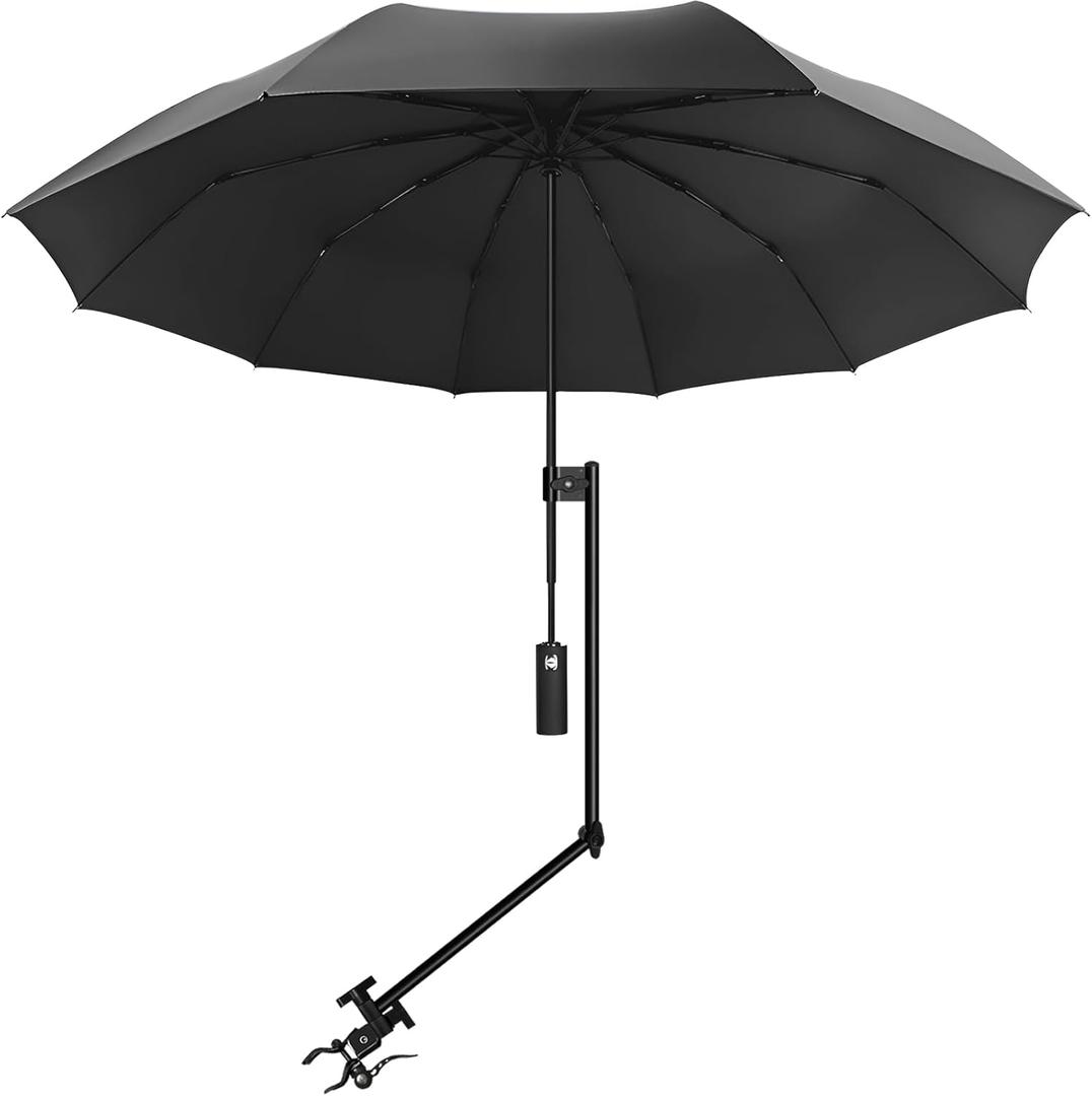 UPF 50+ Beach Umbrella with Adjustable Universal Clamp