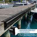 12/16/24FT Marine Dock Bumpers,P-Type PVC Dock Bumper Fenders for Horizontal Decks or Piers Protection,Hardware Inclded(White/Black/Grey)
