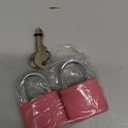 Puroma 2 Pack Keyed Padlock with 3 Keys Alike, 1.1 Inch Locker Lock 40mm Heavy-Duty Locks for Gate Fence Hasp Cabinet Toolbox School Gym Locker (Pink)