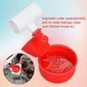 12Pack Large Chicken Feeder and Waterer Set, Automatic Chicken Water Cups with Tee, Poultry Feeder Watering Cups for Ducks,Chicks, Turkeys, Quail, Bunny, Bird(Red, White)