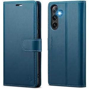 FLIPALM Wallet Case for Samsung Galaxy S25 FE, RFID Blocking Credit Card Holder, PU Leather Folio Flip Kickstand Protective Shockproof Cover for Galaxy S25 FE (Blue)