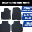 GXARTS 4 PCS Front & Rear Floor Mats Carpet Velour Black Replacement Compatible with Honda Accord Sedan 2018 2019 2020 2021 2022 Anti- Slip