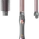 3 in 1 Interchangeable Automatic Rotating Curling Iron & Thermal Brush Set, (1''-1.25'') Curling Iron, Automatic Hair Curler with 1.5'' Heating Round Curling Brush, Instant Heat-Up, Gray