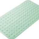 AmazerBath Bath Tub Mat, Medium Size 27.6 x 15 Inches Non-Slip Shower Mats with Suction Cups and Drain Holes, Bathroom Bathtub Mats Machine Washable (Mint Green)