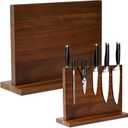 Wooden Magnetic Knife Holder - Dual - Sided Stand with Enhanced Magnets for Multifunctional Kitchen Knife Storage - Stylish, Durable, and Strong (Knives Not Included) - 12" x 9" - 3.48 lbs