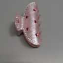 1 Pack Valentine's Day Hair Claw Clips Pink Hair Clips with Red Heart Rhinestone Valentines Hair Accessories Fashion Strong Hold Hair Claw Clips Crystal Diamond Unique Design Claw Clips for Women Girl