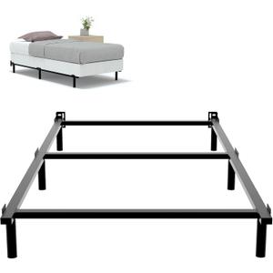 Twin XL Bed Frame 7 Inch Metal Bed Frame for Box Spring and Mattress, Tool-Free Heavy Duty Bedframe Easy Assembly Box Spring Base Black