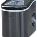 Frigidaire Countertop Portable, 26 lb per Day Bullet Ice Maker Machine (Black Stainless Steel)