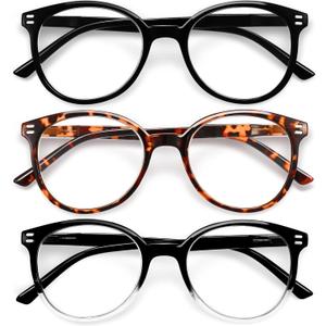 GIBLOGO Reading Glasses for Women/Men Eye Glasses Blue Light Reading Glasses Cheaters Eyeglasses (A2 3 Pack)