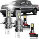 for 2014-2021 Toyota Tundra Fog Lights Bulbs Combo, 4pcs Super Bright White Dual Beam & Fog Lights Blubs Package