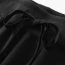 Weintee Women's Knit Sweatpants Capri Pants with Pockets (Black). S Size