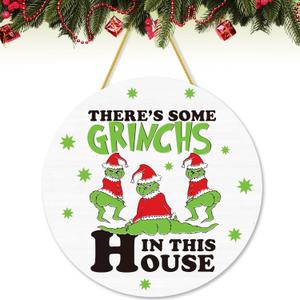 2 x Funny Christmas Decorations Hanging Signs Christmas Door Sign for Xmas Door Decorations (White)