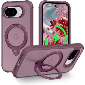 Magnetic for Google Pixel 10a Case with 360 Stand, Burgundy | Rigorous Drop Protection, Invisible Kickstand, Skin-Feel Matte Translucent Slim Cover