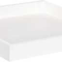 Kate and Laurel Lipton Square Decorative Wood Tray with Metal Handles, 16" x 16", White and Gold, Modern Serving Tray for Storage Or Display