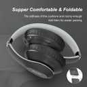 Wireless Bluetooth Headphones Over Ear 65H Playtime HiFi Stereo Headset with Microphone and 6EQ Modes Foldable Bluetooth V6.0 Headphones for Travel Smartphone Computer Laptop