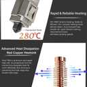 Upgraded 2Pcs 0.4mm AD5M Nozzle Kit for Flashforge Adventurer 5M/5M Pro, 280C Ceramic Heater Hotend, Rapid Heating, Red Copper Heatsink, Easy Snap-On Installation, Enhanced Stability for AD5M Hotend