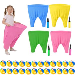 Granny Pants Yard Game,Giant Pants Outdoor Game,Oversized Pants Tossing Game with 24 Bouncy Balls and 4 Pumps Backyard & Outdoor Group Games for Family & Friends Gatherings