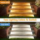 VOLISUN Solar Step Lights Outdoor Waterproof, LED Outdoor Stair Lights, Solar Step Light for Outside, Warm&Cool White Deck Light Decor for Stair,Front Porch and Patio(Gray,12 Pack)