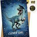 2 x Clever Girl Graduation Card 2026 Funny Dinosaur Happy Graduation Cards Gift for High School Student Daughter Son Him Her Friends Gifts Congratulations Graduate Diploma Grad Greeting Card 5.3''x8", 8x5.3 Inch