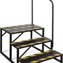 TOCRETOARE RV Steps with Handrail, Hot Tub Steps with Handrail, Portable Stairs Steps for 5th Wheel RV, Mobile Home Stairs Outdoor RV Step