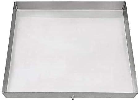 28 x 28 Stainless Steel Washing Machine Drip Pan: No-Rust Avoid Water Damage & Mold – Welded Corners Includes Drain Hole & Hose Adapter