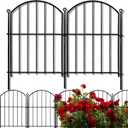 Decorative Garden Fence 17in x10ft, 10 Pack Rustproof Metal No Dig Fence Animal Barrier for Dog, Arched Flower Bed Edging Ornamental Wire Border Panel Fencing for Yard Patio Outdoor Decor