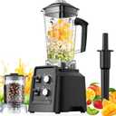 Blender, Blender For Smoothies with 68Oz. Pitcher And 20Oz. Grinder, 28000 RPM Countertop Blenders for Kitchen, Ice Crushing, Frozen Fruits, Timing Setting, Speed Adjustable, Black (Clear)