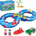 Water Table Toys for Toddler, 50 PCS DIY Kids Water Table Track Toy Playset, Summer Beach Backyard Pool Outdoor for Kids Ages 4-8, Boys and Girls Toddler Toys