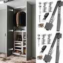 Lipshome Pocket Door Slide, Cabinet Pocket Door Slide, Pivot Door Slide Hardware Inset,Cabinet Pocket Door Hardware Kit Fit for Inset Door, Cabinet Door(18in, Pieces, 4)