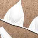GORGLITTER Women's High Waisted Thong Bikini Set Halter Triangle Tie Back Swimsuit Bathing Suit (White, M)