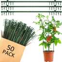 50 Pcs Stake Arms for Tomato Cage, 11 Inches Expandable Trellis Connectors with 6 Buckles Tomato Cage Trellis Connector for Tomato Cage, Climbing Plants Attach 11mm Diameter Plant Stake