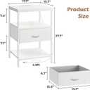 SUPERJARE Nightstand with Charging Station, USB-C Port, Bedside Table