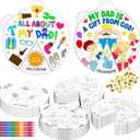 Cinrobiye 24 Set Fathers Day Coloring Craft Kits  Color Your Own Fathers Day Wheel  Bulk Happy Fathers Day Art & Craft Kits for Best Dad Party Favors, School & Kindergarten Activities
