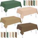 Whaline 12Pcs Woodland Themed Plastic Tablecloth Rectangle Table Cover Sage Green Brown Waterproof Table Cloth for Forest Party Decoration Supplies, 54 x 108 Inch