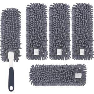 Reusable Microfiber Duster Refills Compatible with for MR.SIGA & OXO Duster- Washable Dusters Refill for MR.SIGA Lint Free Microfiber Duster for Cleaning, 4 Pack (Handle is Not Included)