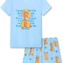 Tebbis Tween Girls Pajamas Trendy Tie Dye Spiral 2-Piece Shirt & Shorts PJ Set Jammies Size 6-18