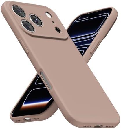 LoeoeL for iPhone 17 Pro Max Phone Case Silicone, Minimalist Ultra Thin Slim Soft Rubber Gel Solid Color Matte TPU Cute Case for Women Men, Girly Plain Aesthetic Design & Camera Cover, Brown Fall