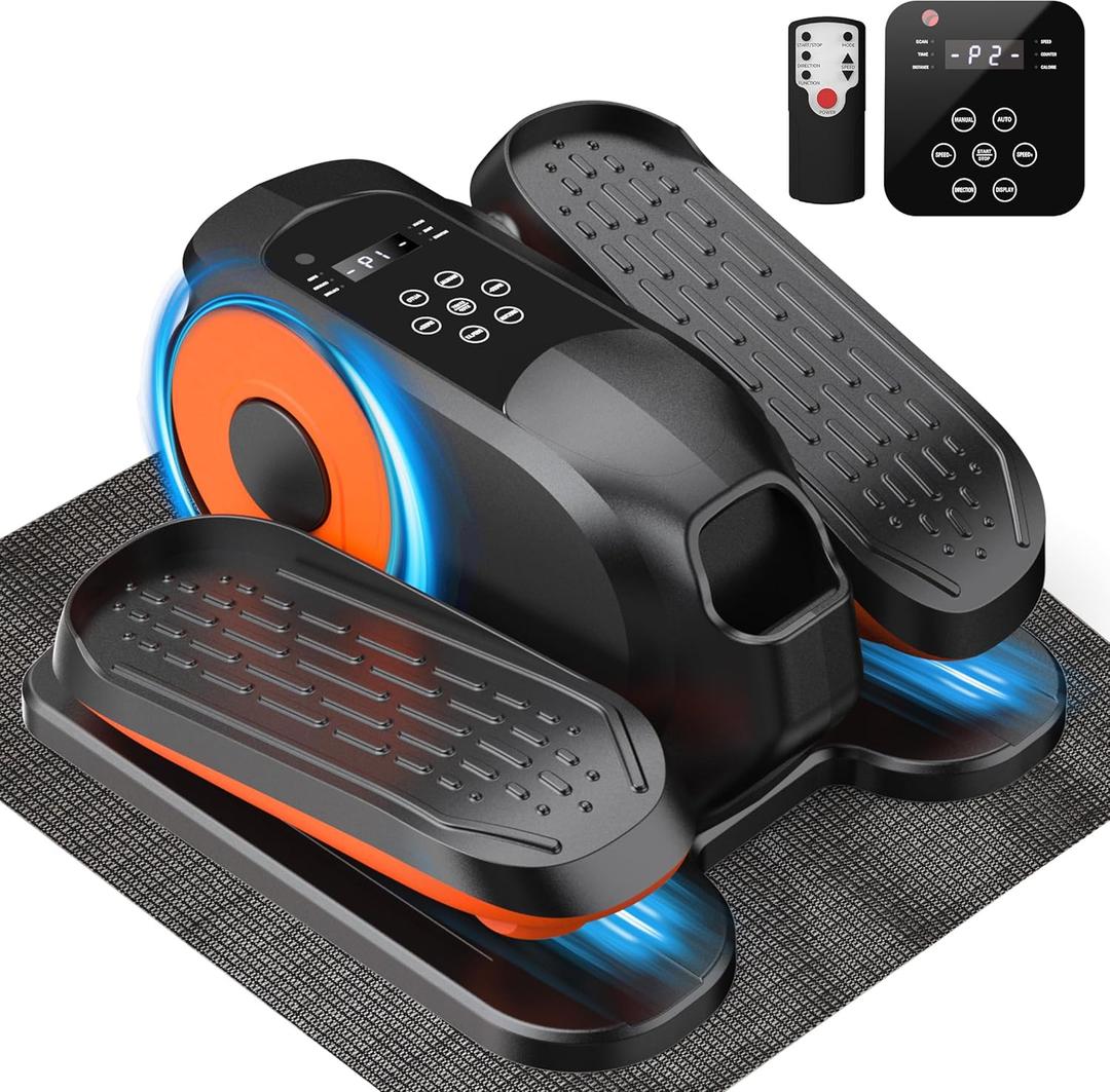 Mini Under Desk Elliptical Low Impact Electric Leg Exerciser As Seen on TV While Sitting for Seniors with Non-Slip Mat Quiet & Portable for Home and Office
