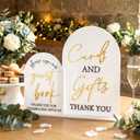 Amyhill 1 Set Acrylic Wedding Signs for Reception 8 10'' Cards and Gifts 5 x 7'' Please Sign Our Guestbook Sign with Stand Wedding Table Decor for Marriage Memorial Ceremony(Gold,Black,Classic)