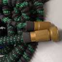 Flexi Hose Expandable Garden Hose with 8 Function Nozzle, 100FT - Lightweight Retractable Garden Hose, Water Hose - No-Kink Flexibility, 3/4 Inch Solid Brass Fittings and Double Latex Core, Missing End Fittings, Pre-Owned